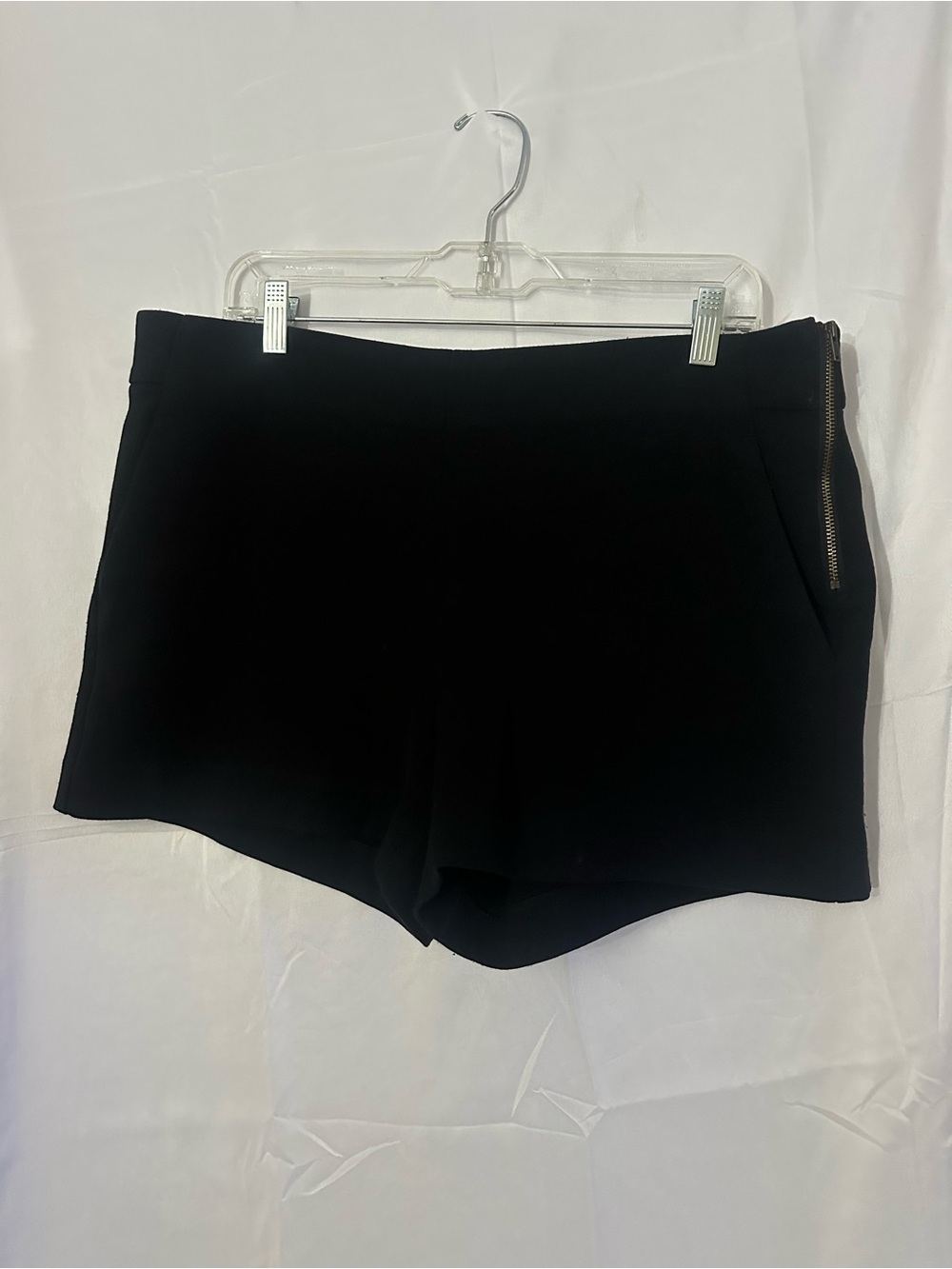 Banana Republic Black High-Waist Side-Zip Stretch Shorts